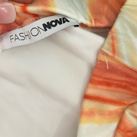 Fashion Nova Orange Marble Bodycon Miniskirt - Picture 2 of 3